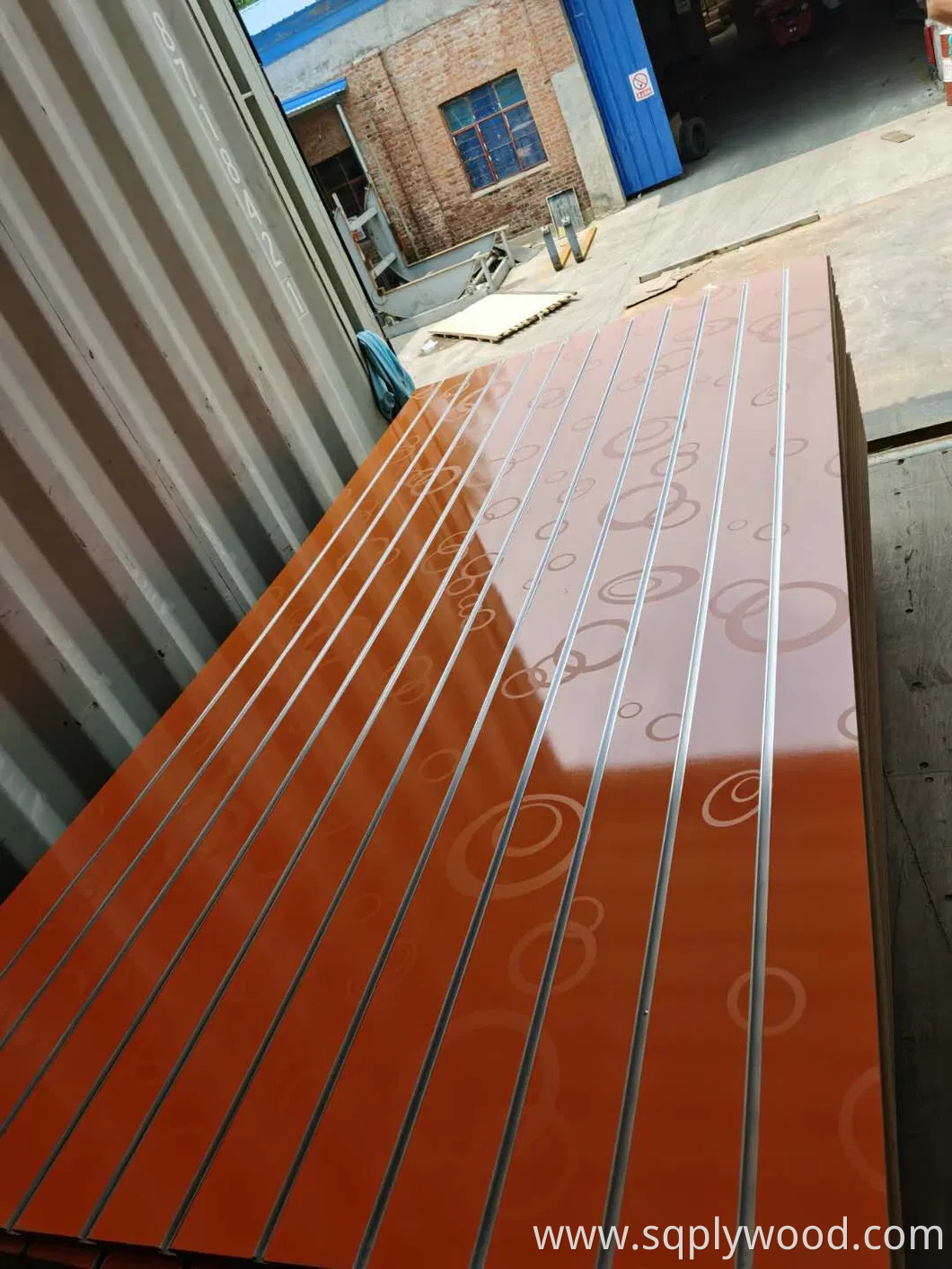 Horizontal Groove Length 2440mm Melamine Colors UV New Design MDF Slatwall Panel Slot Board